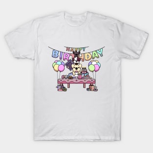 Kawaii Dog Birthday Party T-Shirt